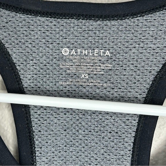 Athleta Speed light black speckled ruched athletic racerback tank top size XS - Picture 5 of 5